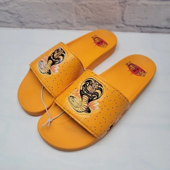 CHAMPION Brand X Cobra Kai Slides Mens Size 12 Miyagi Do Karate Kid - Picture 9 of 10